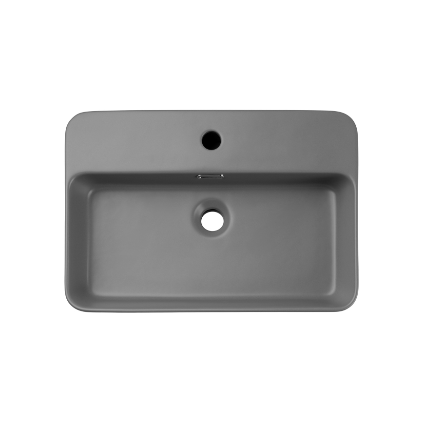 COMAD TRUST 2 MATT LIGHT GREY ( E-6282 ) - Lavabo sobre encimera TRUST 55x38 cm cerámica/mate gris