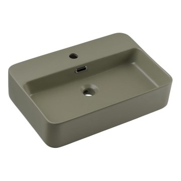 COMAD TRUST 2 OLIVER VERDE ( E-6282 ) - Lavabo sobre encimera TRUST 55x38 cm cerámica/verde mate