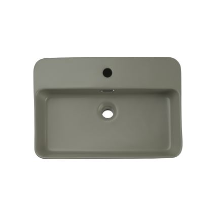 COMAD TRUST 2 OLIVER VERDE ( E-6282 ) - Lavabo sobre encimera TRUST 55x38 cm cerámica/verde mate