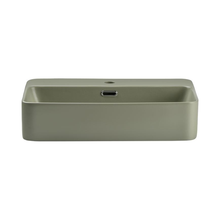 COMAD TRUST 2 OLIVER VERDE ( E-6282 ) - Lavabo sobre encimera TRUST 55x38 cm cerámica/verde mate