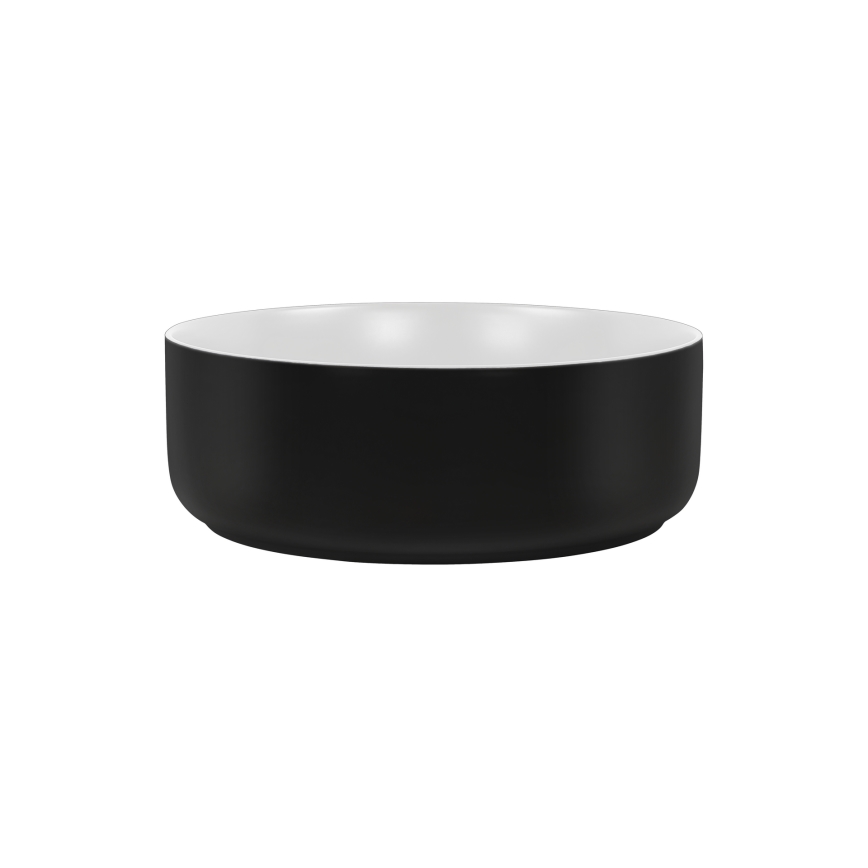 COMAD UM-6259 SIMPLE 8. - Lavabo sobre encimera SIMPLE diá. 36 cm cerámica/blanco mate/negro mate