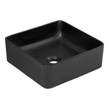 COMAD UM-6276 SLIM 40 BLACK DP - Lavabo sobre encimera SLIM 37x37 cm cerámica/negro mate