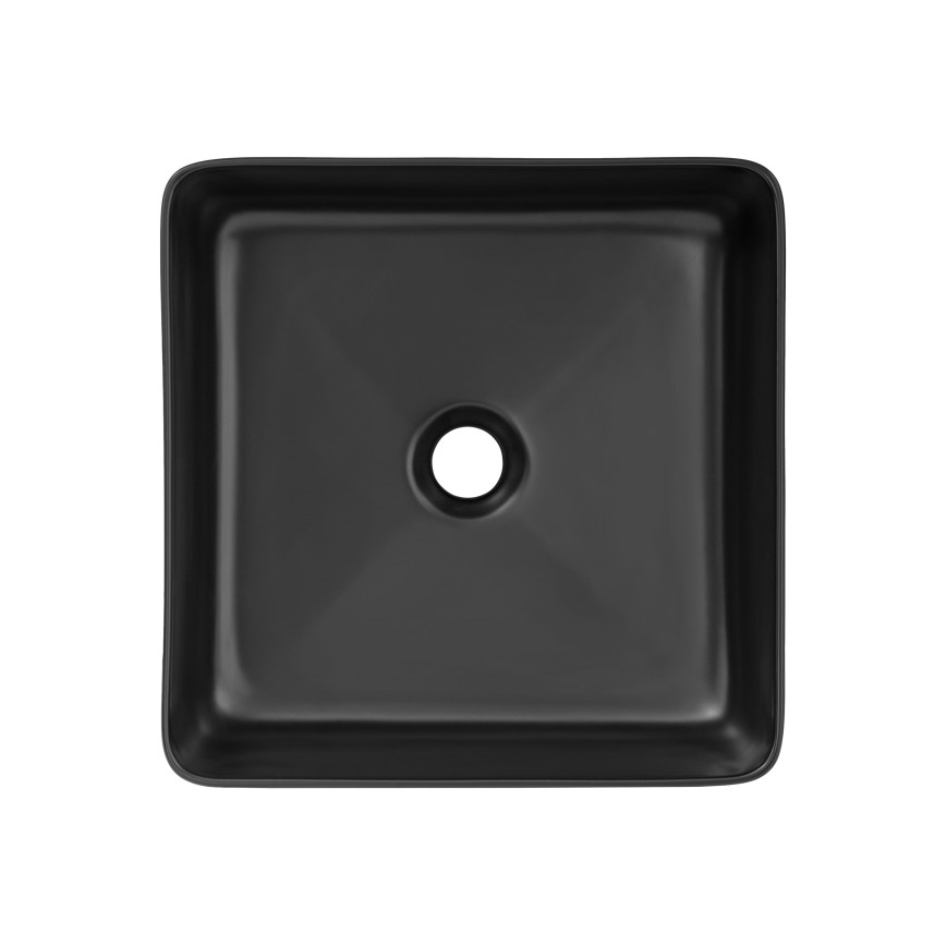 COMAD UM-6276 SLIM 40 BLACK DP - Lavabo sobre encimera SLIM 37x37 cm cerámica/negro mate