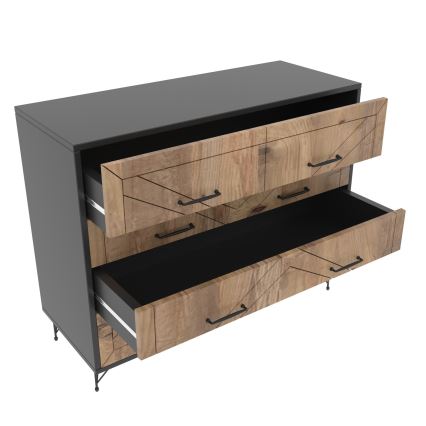 Cómoda COMFORT 100x80 cm marrón/negro