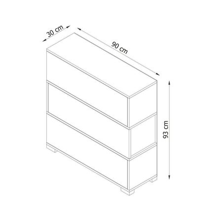 Cómoda NAPOLYON 93x90 cm blanco/marrón