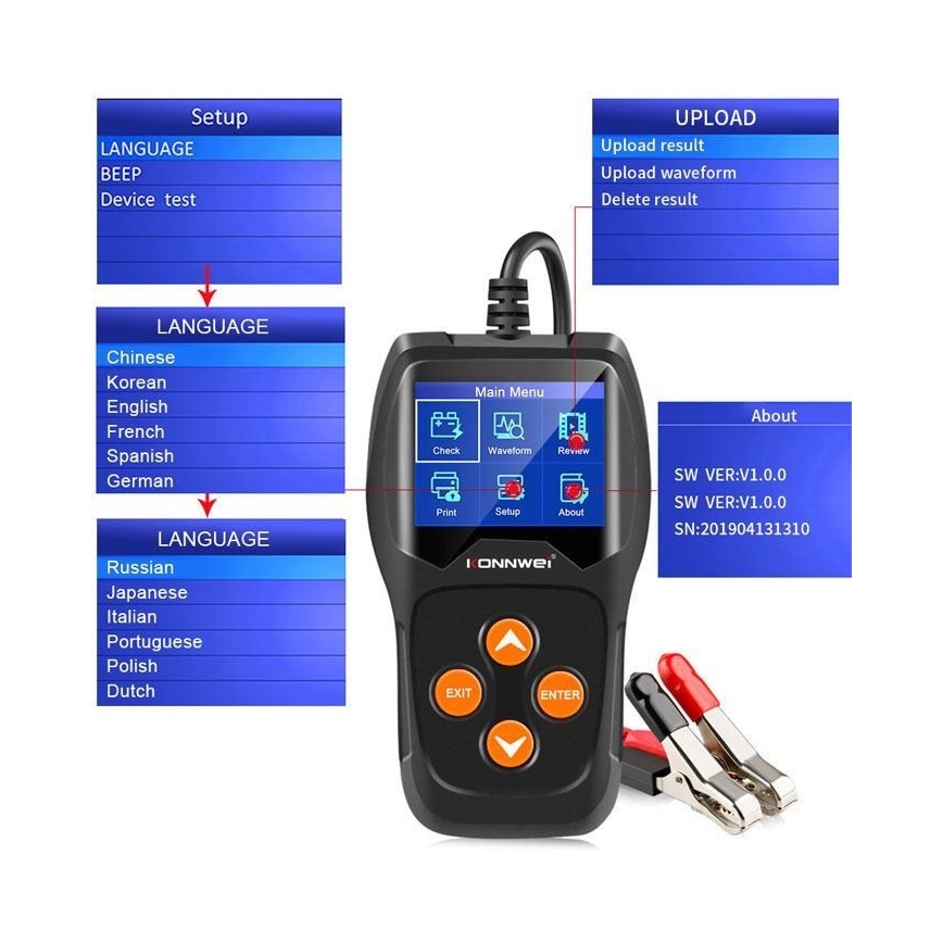 Comprobador de baterías de 12 V