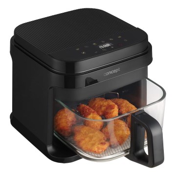 Concept FR5500 - Freidora de aire caliente GLASS & FAST 5,5 l 1200W/230V negro