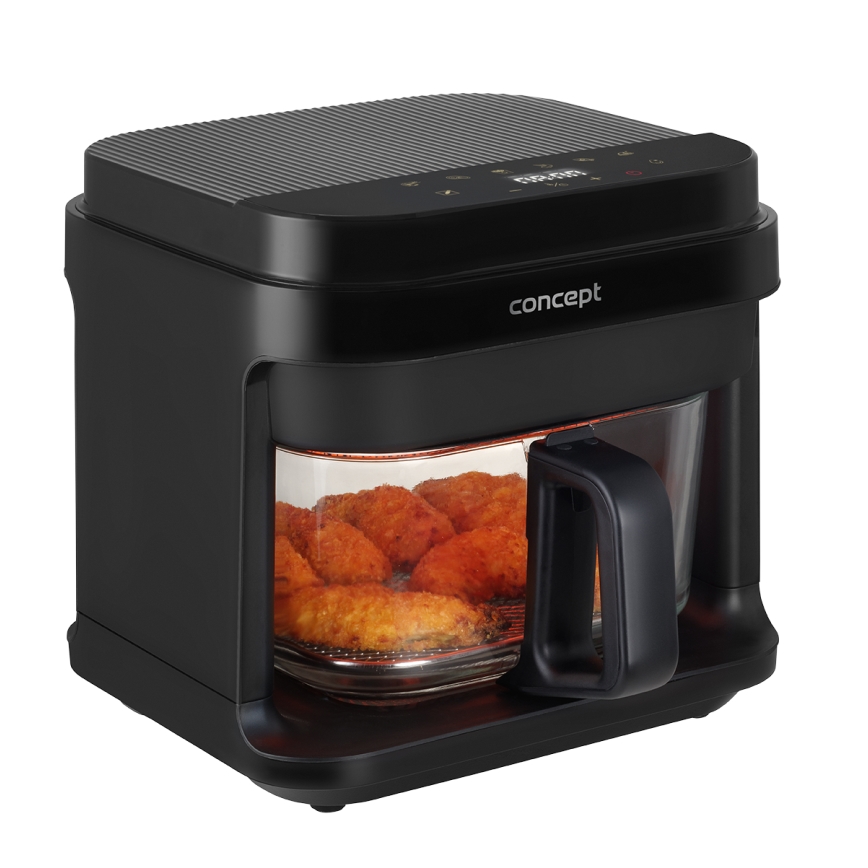 Concept FR5500 - Freidora de aire caliente GLASS & FAST 5,5 l 1200W/230V negro