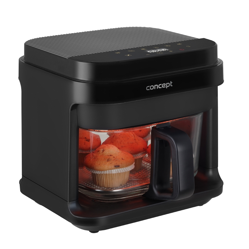 Concept FR5500 - Freidora de aire caliente GLASS & FAST 5,5 l 1200W/230V negro