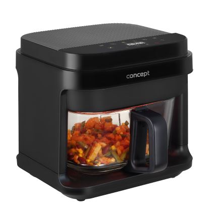 Concept FR5500 - Freidora de aire caliente GLASS & FAST 5,5 l 1200W/230V negro