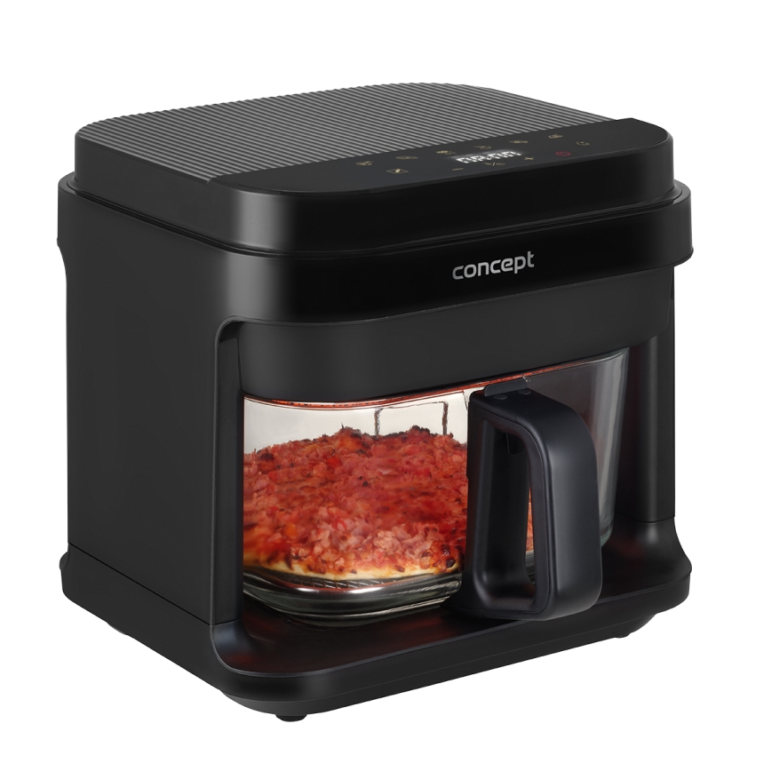 Concept FR5500 - Freidora de aire caliente GLASS & FAST 5,5 l 1200W/230V negro