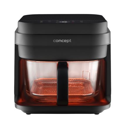 Concept FR5500 - Freidora de aire caliente GLASS & FAST 5,5 l 1200W/230V negro