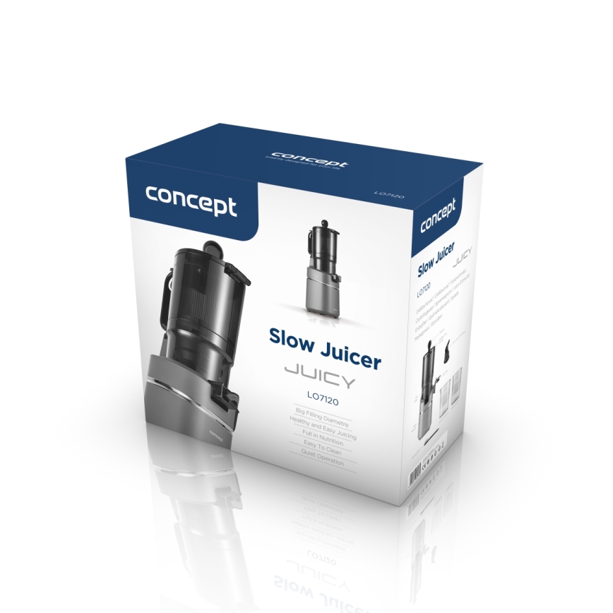 Concept LO7120 - Extractor de jugos lento JUICY 250W/230V gris