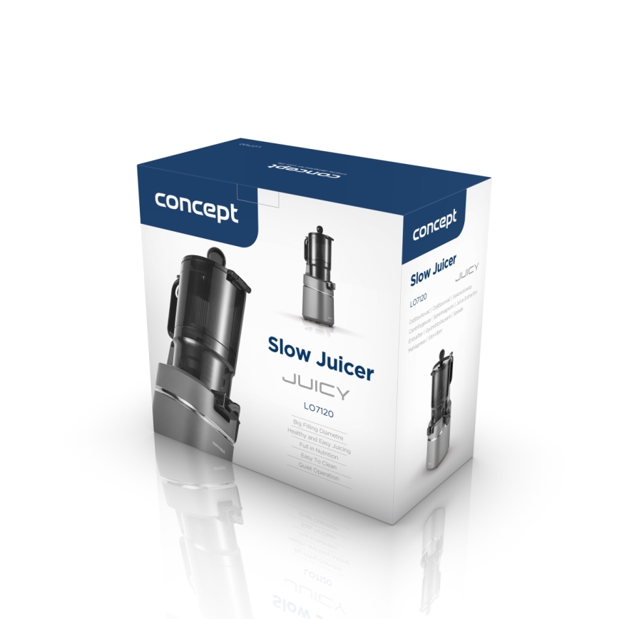 Concept LO7120 - Extractor de jugos lento JUICY 250W/230V gris