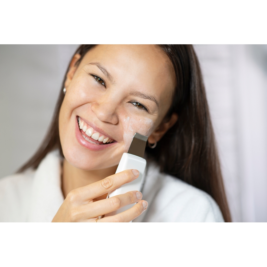 Concept PO2030 - Espátula ultrasónica cosmética PERFECT SKIN 2,5W/5V USB 600 mAh blanco