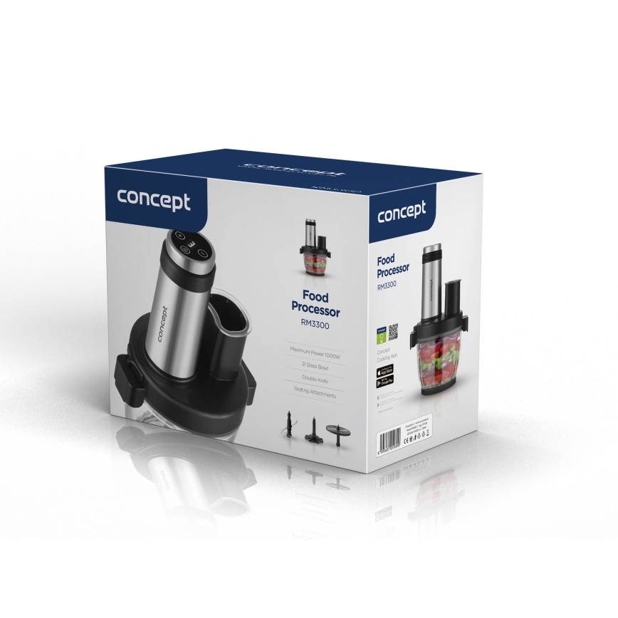 Concept RM3300 - Robot de cocina con rallador 1000W/230V negro/acero inoxidable
