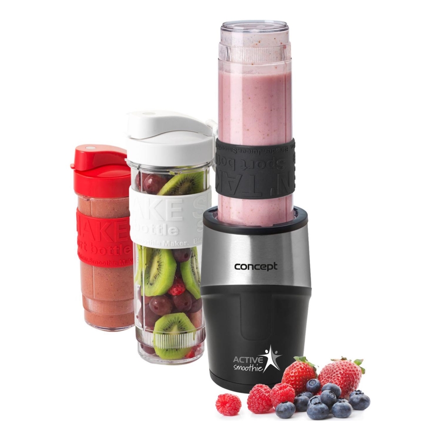 Concept SM3385 - Licuadora para batidos con accesorios ACTIVE SMOOTHIE 500W/230V negro