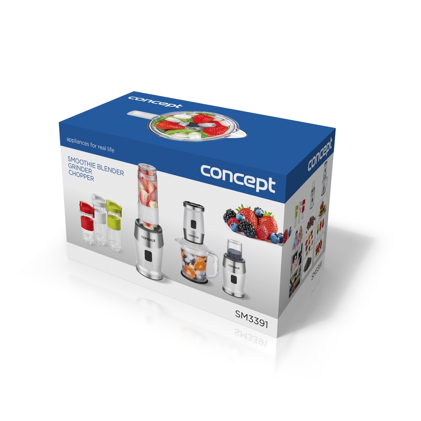 Concept SM3391 - Licuadora para batidos con accesorios 700W/230V blanco