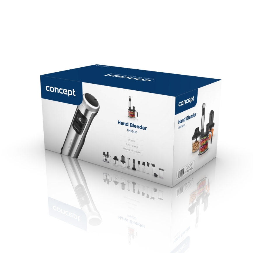 Concept TM5500 - Batidora de mano con accesorios 1500W/230V negro/acero inoxidable