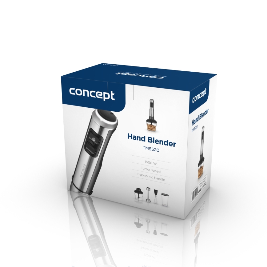 Concept TM5520 - Batidora de mano con accesorios 1500W/230V negro/acero inoxidable