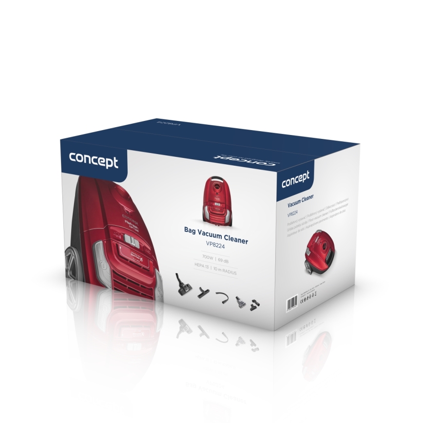 Concept VP8224 - Aspiradora con bolsa REFRESH CAR&PET 3,5 l 700W/230V rojo