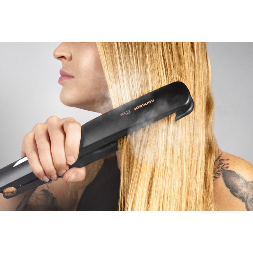 Concept VZ6010 - Plancha de pelo a vapor con pantalla LED ELITE STEAM BOOST 54W/230V negro