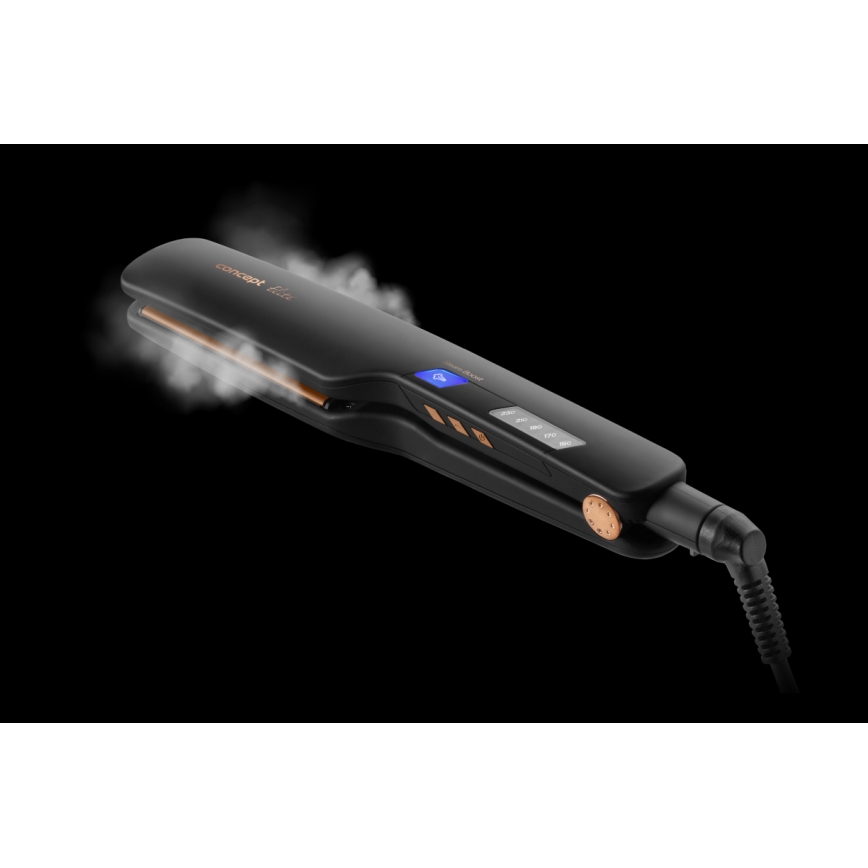 Concept VZ6010 - Plancha de pelo a vapor con pantalla LED ELITE STEAM BOOST 54W/230V negro