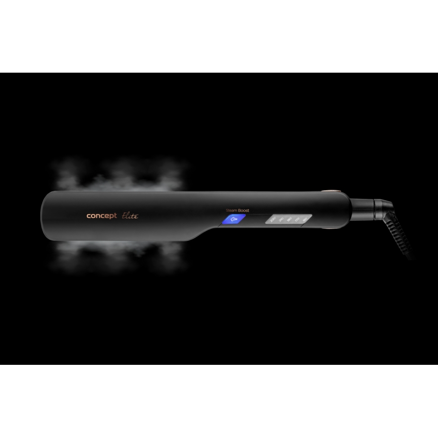 Concept VZ6010 - Plancha de pelo a vapor con pantalla LED ELITE STEAM BOOST 54W/230V negro