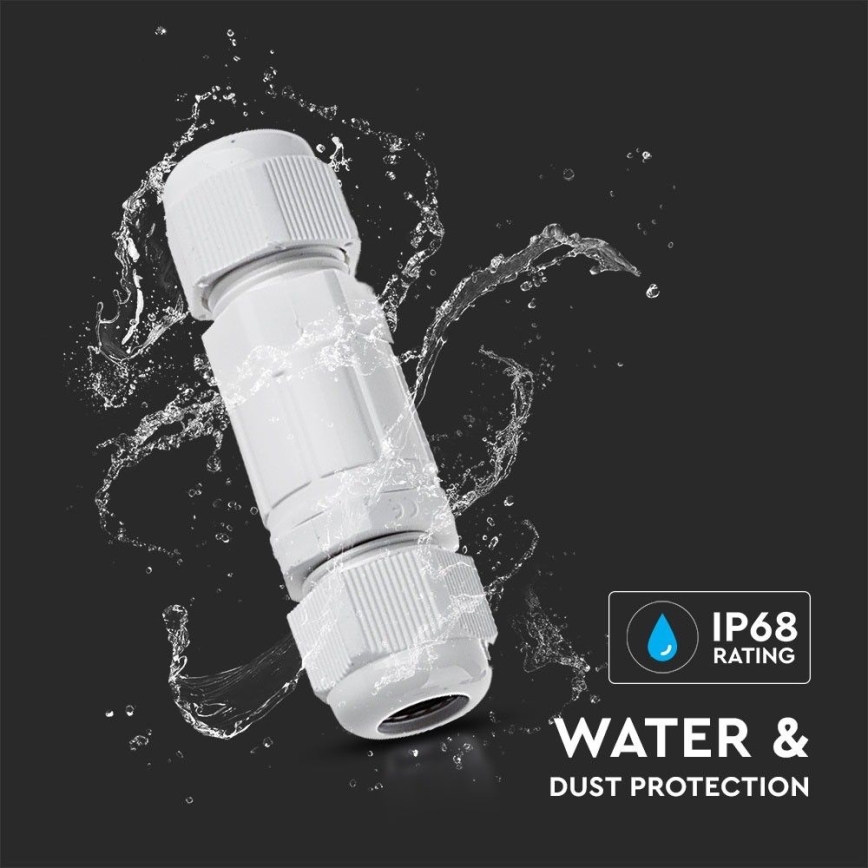 Conector impermeable IP68 blanco