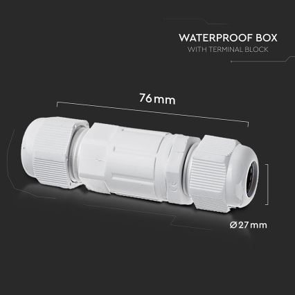 Conector impermeable IP68 blanco