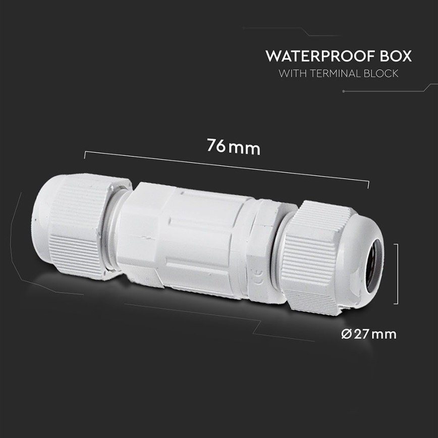 Conector impermeable IP68 blanco