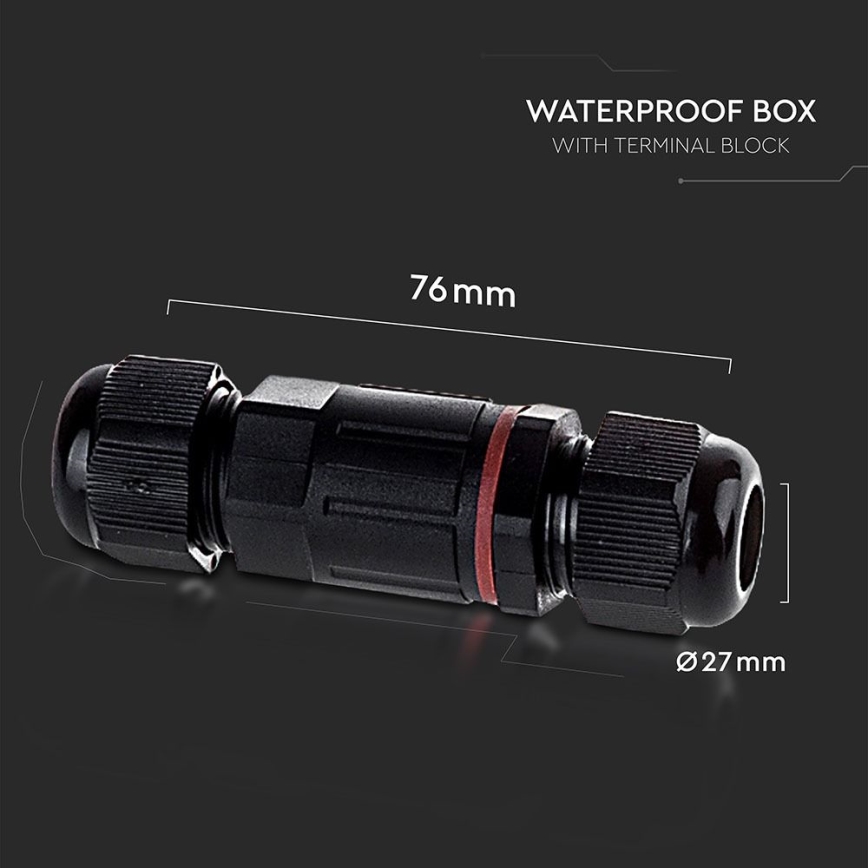 Conector impermeable IP68 negro