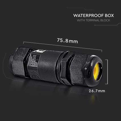 Conector impermeable IP68 negro