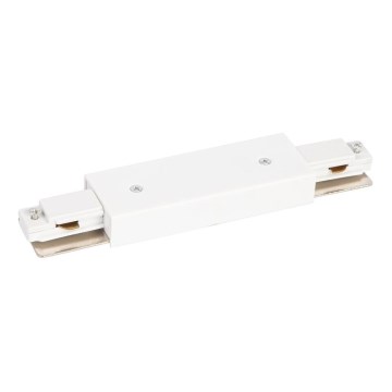 Conector para luces en sistema de rieles monofásico recto + fuente de alimentación blanco