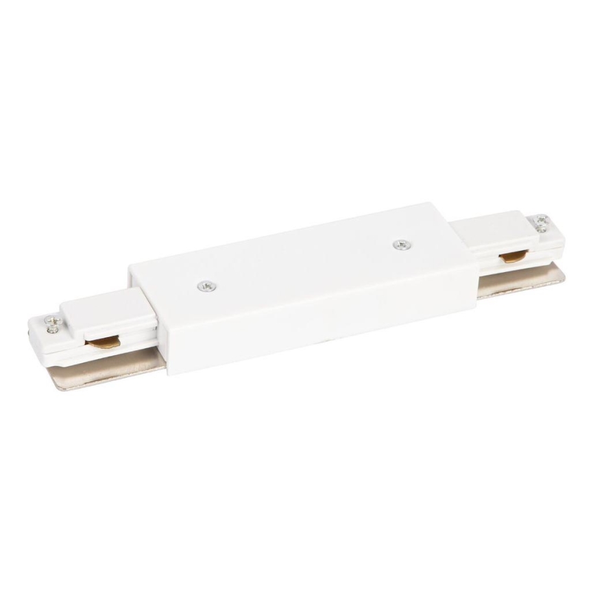 Conector para luces en sistema de rieles monofásico recto + fuente de alimentación blanco