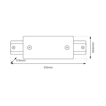 Conector para luces en sistema de rieles monofásico recto + fuente de alimentación blanco
