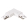 Conector para luces en sistema de rieles monofásico tipo L + fuente de alimentación blanco