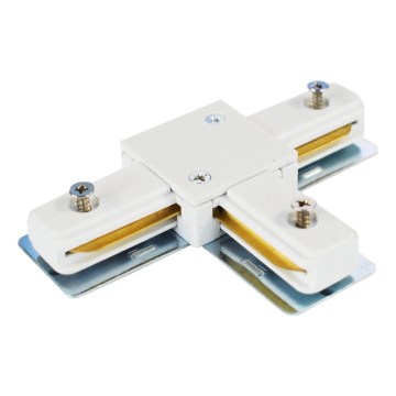 Conector para luces en sistema de rieles monofásico tipo T blanco