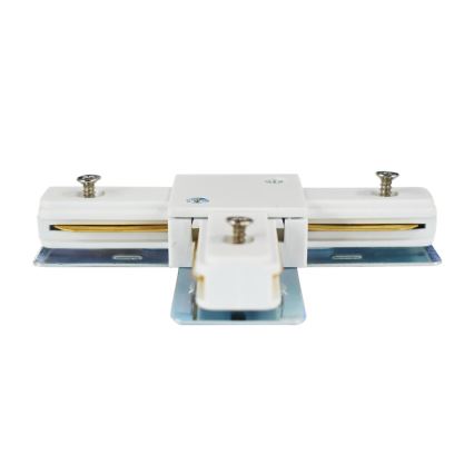 Conector para luces en sistema de rieles monofásico tipo T blanco
