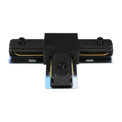 Conector para luces en sistema de rieles monofásico tipo T negro