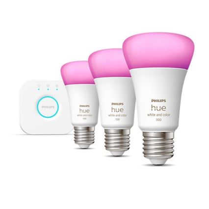 Conjunto básico Philips Hue WHITE AND COLOR AMBIANCE 3xE27/9W/230V 2000-6500K + dispositivo de conexión