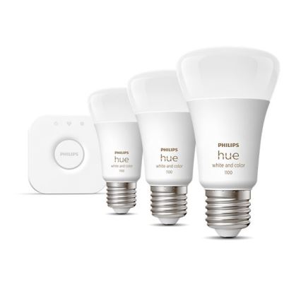 Conjunto básico Philips Hue WHITE AND COLOR AMBIANCE 3xE27/9W/230V 2000-6500K + dispositivo de conexión