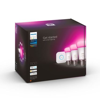 Conjunto básico Philips Hue WHITE AND COLOR AMBIANCE 3xE27/9W/230V 2000-6500K + dispositivo de conexión