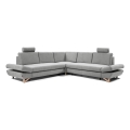 Conjunto de salón esquinero tapizado en forma de L plegable con espacio de almacenamiento AVESTA derecho gris
