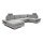 Conjunto de salón esquinero tapizado en forma de U plegable con espacio de almacenamiento AVESTA derecho gris