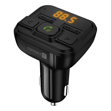 CONNECT IT CCC-8600-BK - Transmisor FM para coche con función manos libres negro