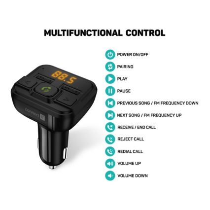 CONNECT IT CCC-8600-BK - Transmisor FM para coche con función manos libres negro