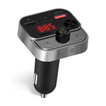 CONNECT IT CCC-8900-AN - Transmisor FM para coche con función manos libres negro/plata