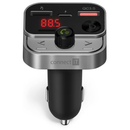 CONNECT IT CCC-8900-AN - Transmisor FM para coche con función manos libres negro/plata