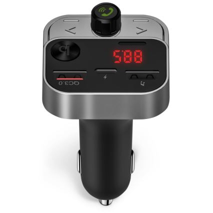 CONNECT IT CCC-8900-AN - Transmisor FM para coche con función manos libres negro/plata